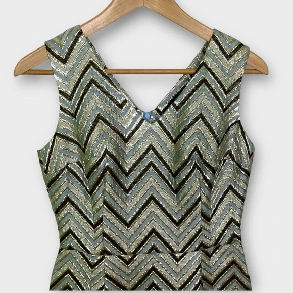 Must Have Metallic Zig Zag  Cocktail Dress - Picture 5 of 10